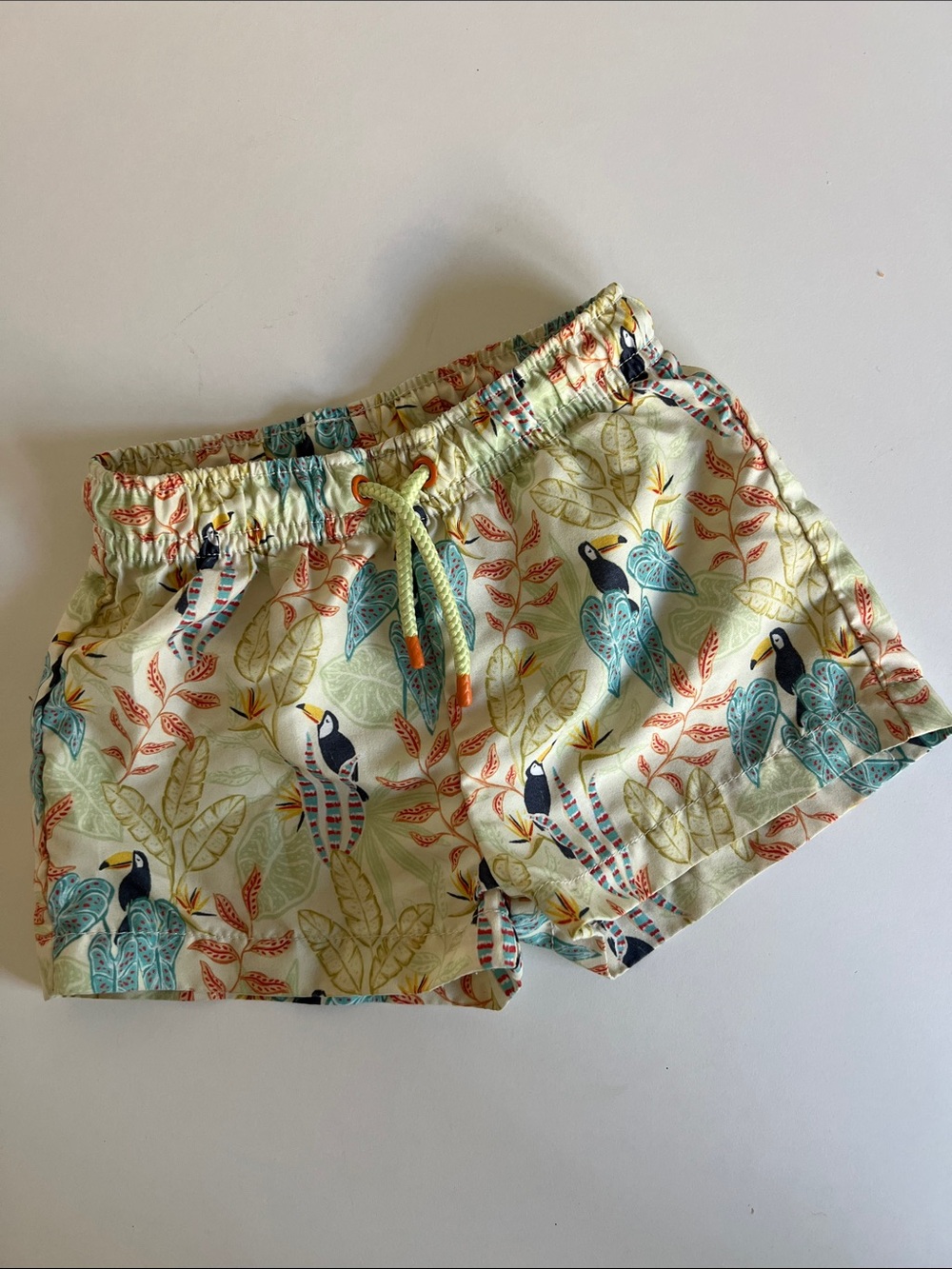 Zara Yellow Toucan Print Swim Trunks